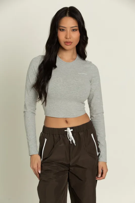 Heather Grey Long Sleeve Softy Tee sold by Gold Hinge