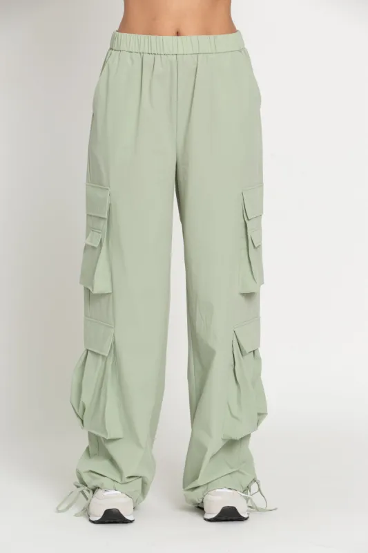 Pistachio Parachute Pants sold by Gold Hinge