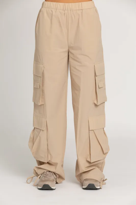 Desert Sand Parachute Pants made by Gold Hinge