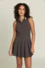 Army Green Pleated Lined Collar Tennis Dress sold by Gold Hinge