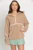 Beige Minimalistic Half-Zip Pullover sold by Gold Hinge