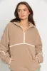 Beige Minimalistic Half-Zip Pullover sold by Gold Hinge