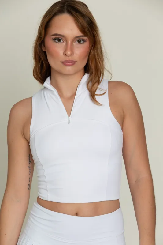 White Day to Night Quarter-Zip Top made by Gold Hinge