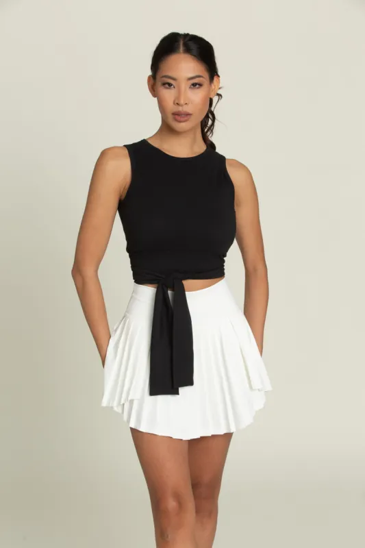 Black Tie Wrap Around Yoga Top sold by Gold Hinge
