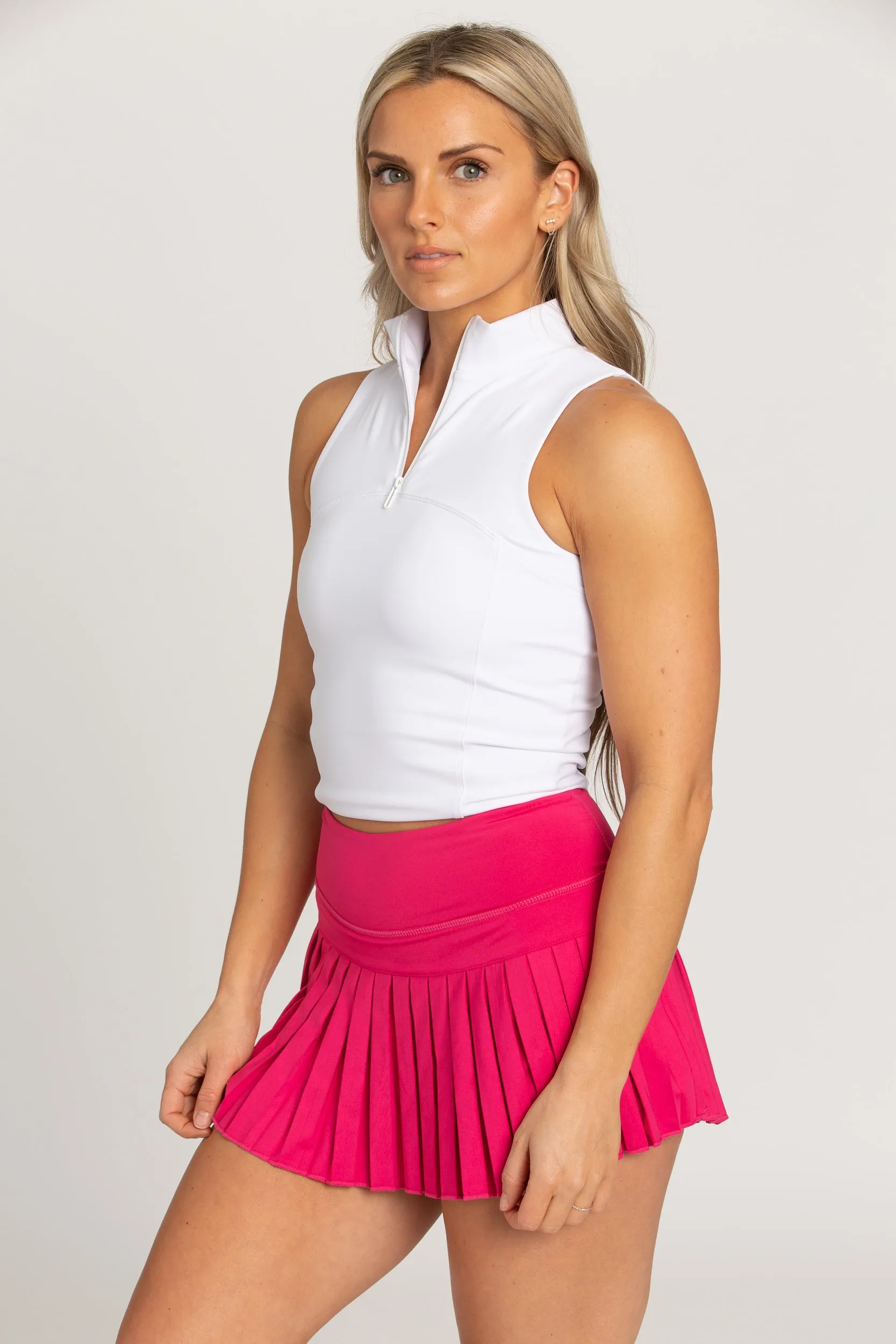 Hot Pink Pleated Tennis Skirt sold by Gold Hinge product image thumbnail 5
