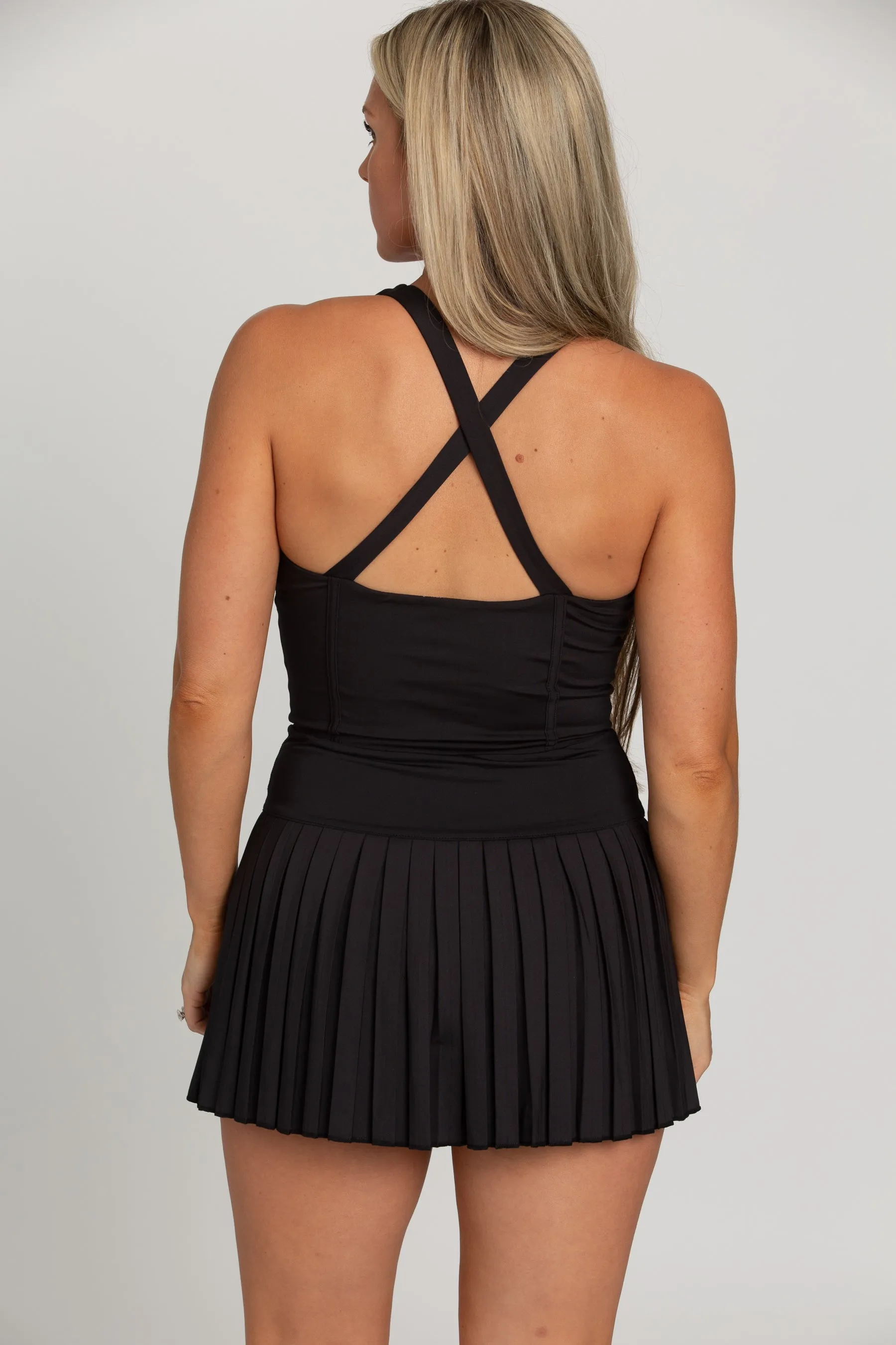 Black Pleated Tennis Dress sold by Gold Hinge product image thumbnail 2