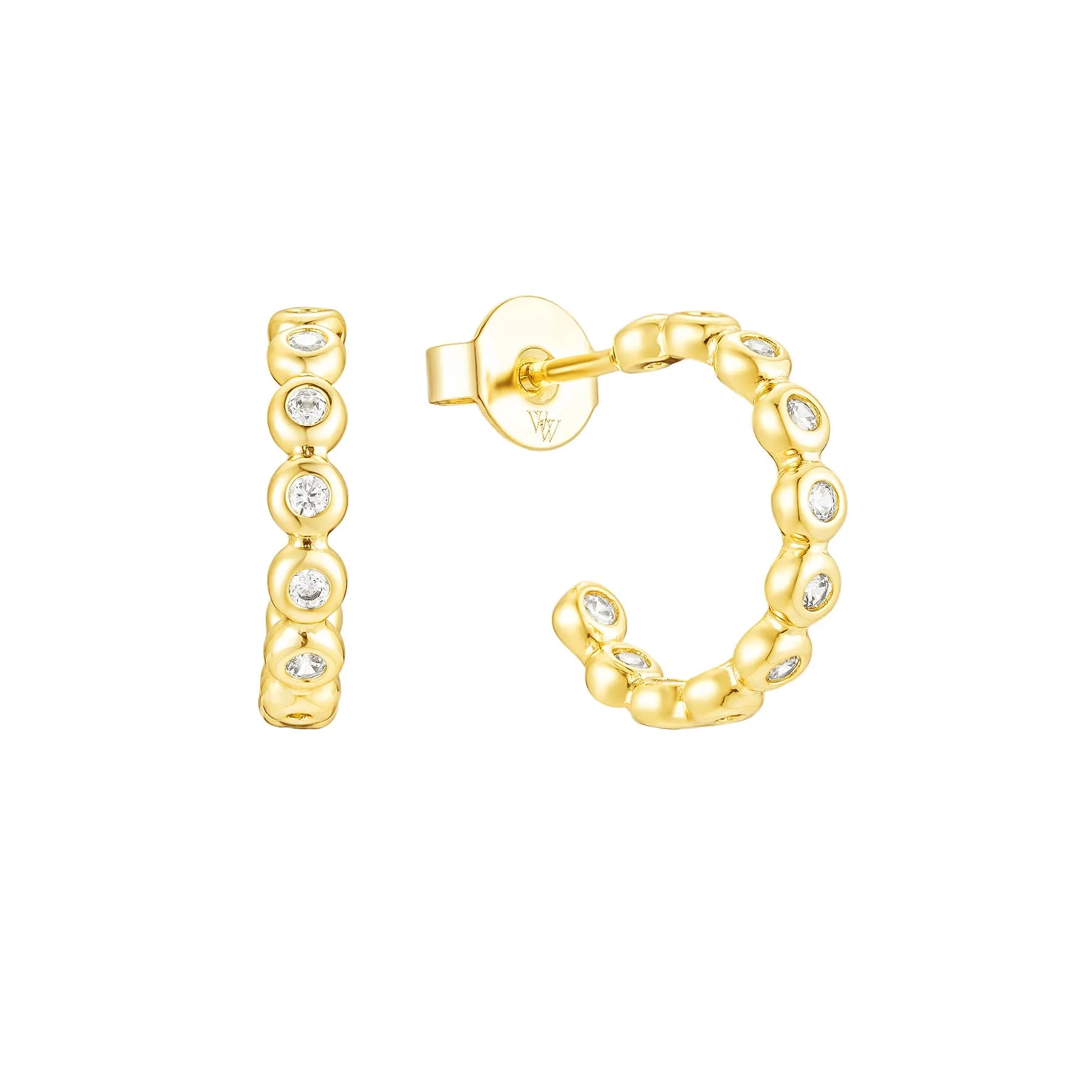 Medium Bezel Hoops sold by Gold Hinge product image thumbnail 4