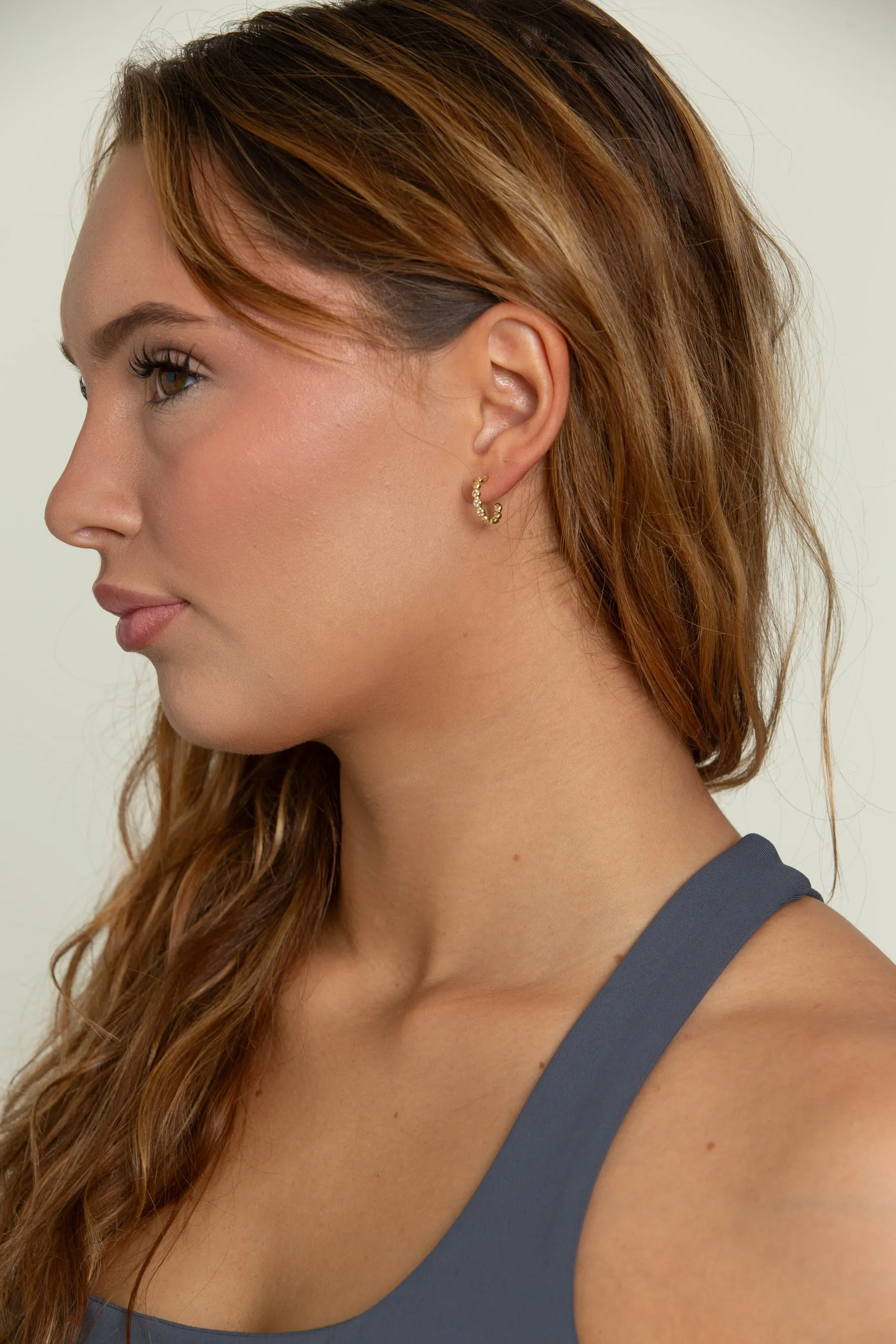 Medium Bezel Hoops sold by Gold Hinge product image thumbnail 2