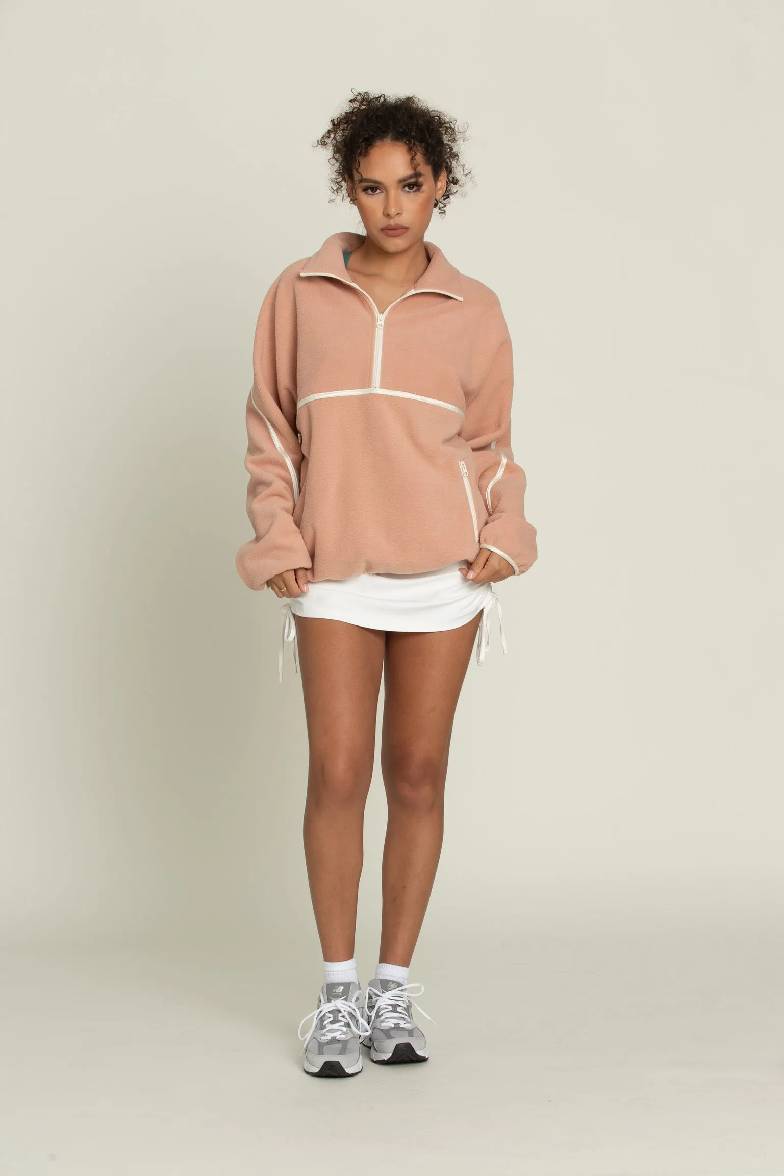 Peach Minimalistic Half-Zip Pullover sold by Gold Hinge product image thumbnail 5