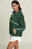 Forest Green Minimalistic Half-Zip Pullover sold by Gold Hinge