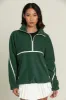 Forest Green Minimalistic Half-Zip Pullover sold by Gold Hinge