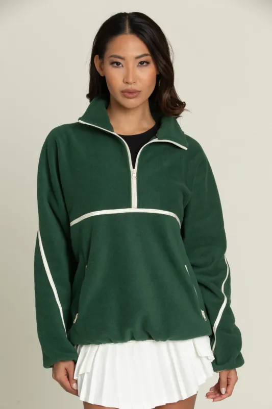 Forest Green Minimalistic Half-Zip Pullover sold by Gold Hinge