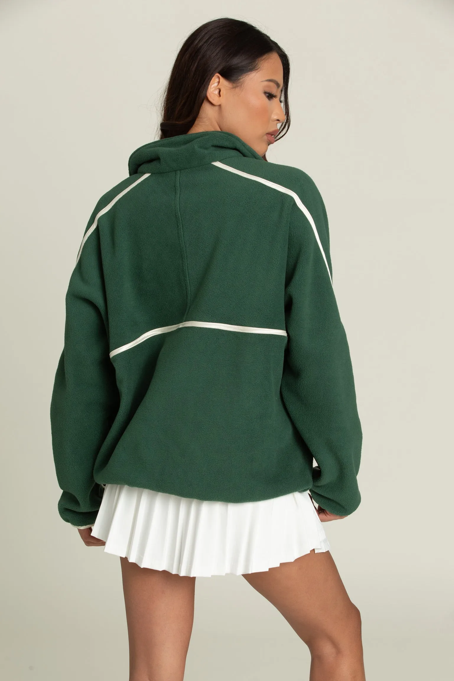 Forest Green Minimalistic Half-Zip Pullover sold by Gold Hinge product image thumbnail 3