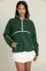 Forest Green Minimalistic Half-Zip Pullover sold by Gold Hinge
