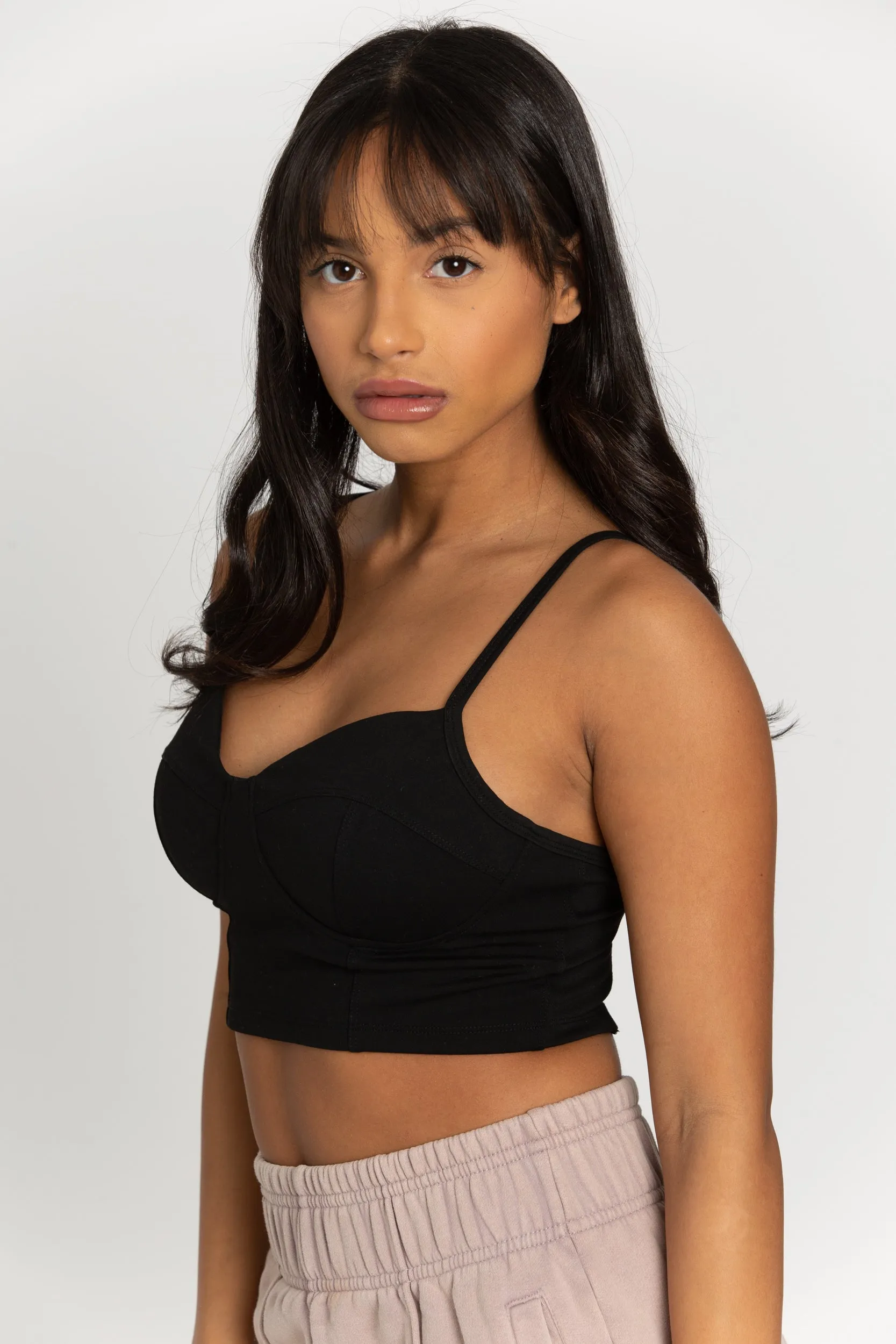 Black Bustier Sports Bra Top sold by Gold Hinge product image thumbnail 2
