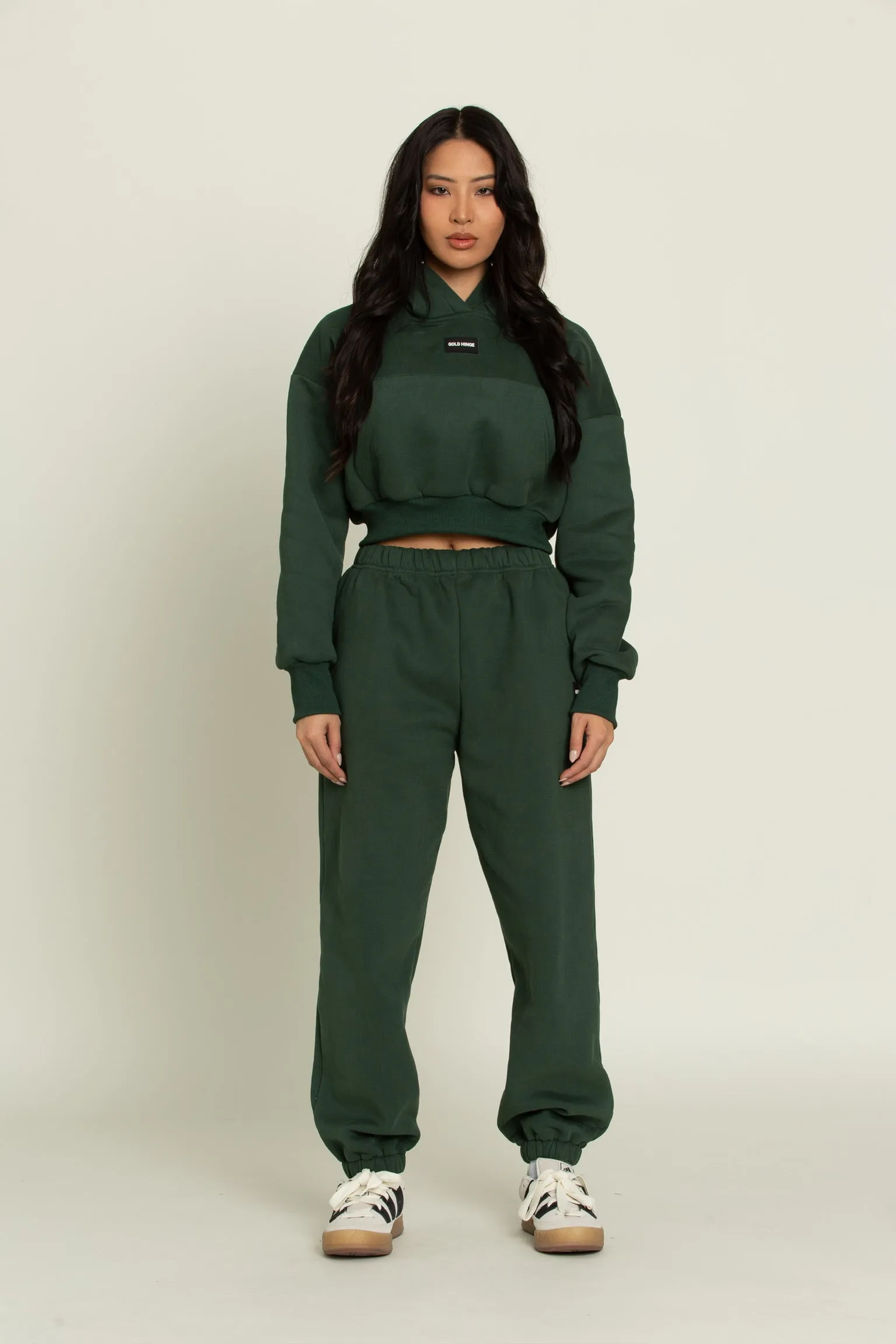 Hunter Green GH Cropped Hoodie sold by Gold Hinge product image thumbnail 5