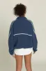 Navy Minimalistic Half-Zip Pullover sold by Gold Hinge