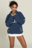 Navy Minimalistic Half-Zip Pullover sold by Gold Hinge