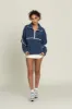 Navy Minimalistic Half-Zip Pullover sold by Gold Hinge