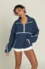 Navy Minimalistic Half-Zip Pullover sold by Gold Hinge
