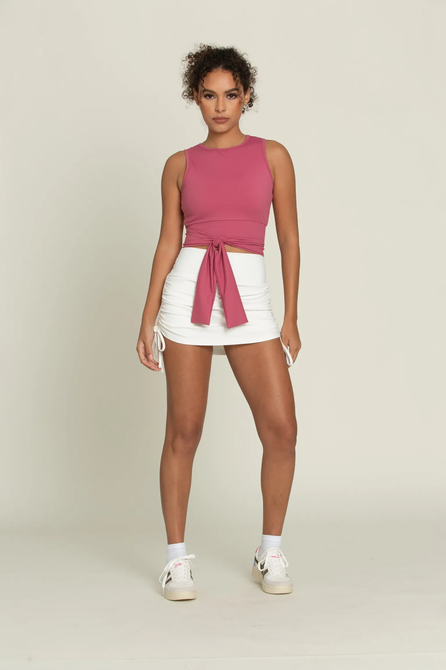 Dark Mauve Tie Wrap Around Yoga Top sold by Gold Hinge product image thumbnail 3