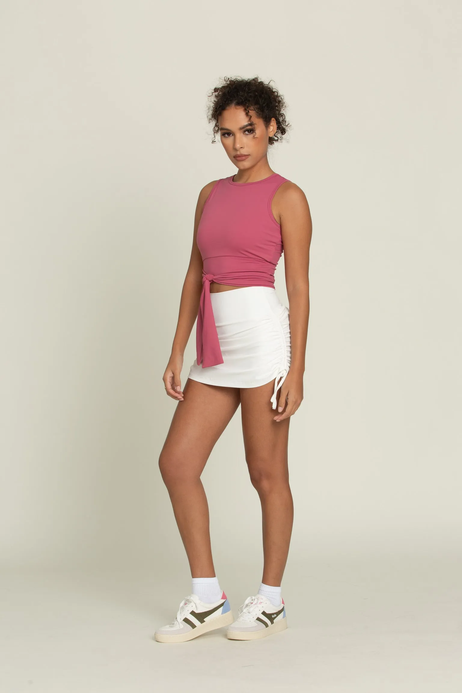 Dark Mauve Tie Wrap Around Yoga Top sold by Gold Hinge product image thumbnail 4