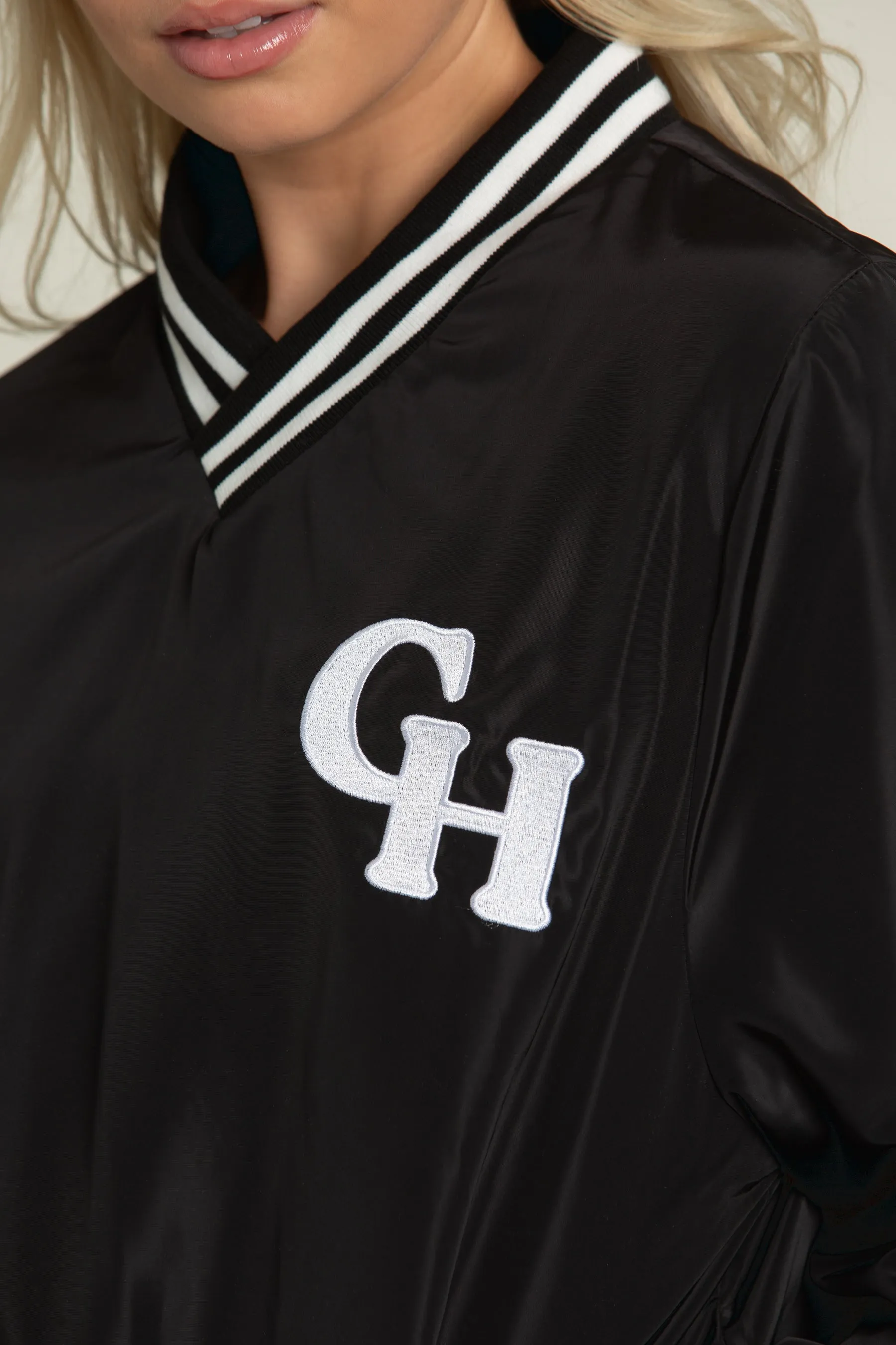 Black GH Baseball V-Neck Pullover sold by Gold Hinge product image thumbnail 3