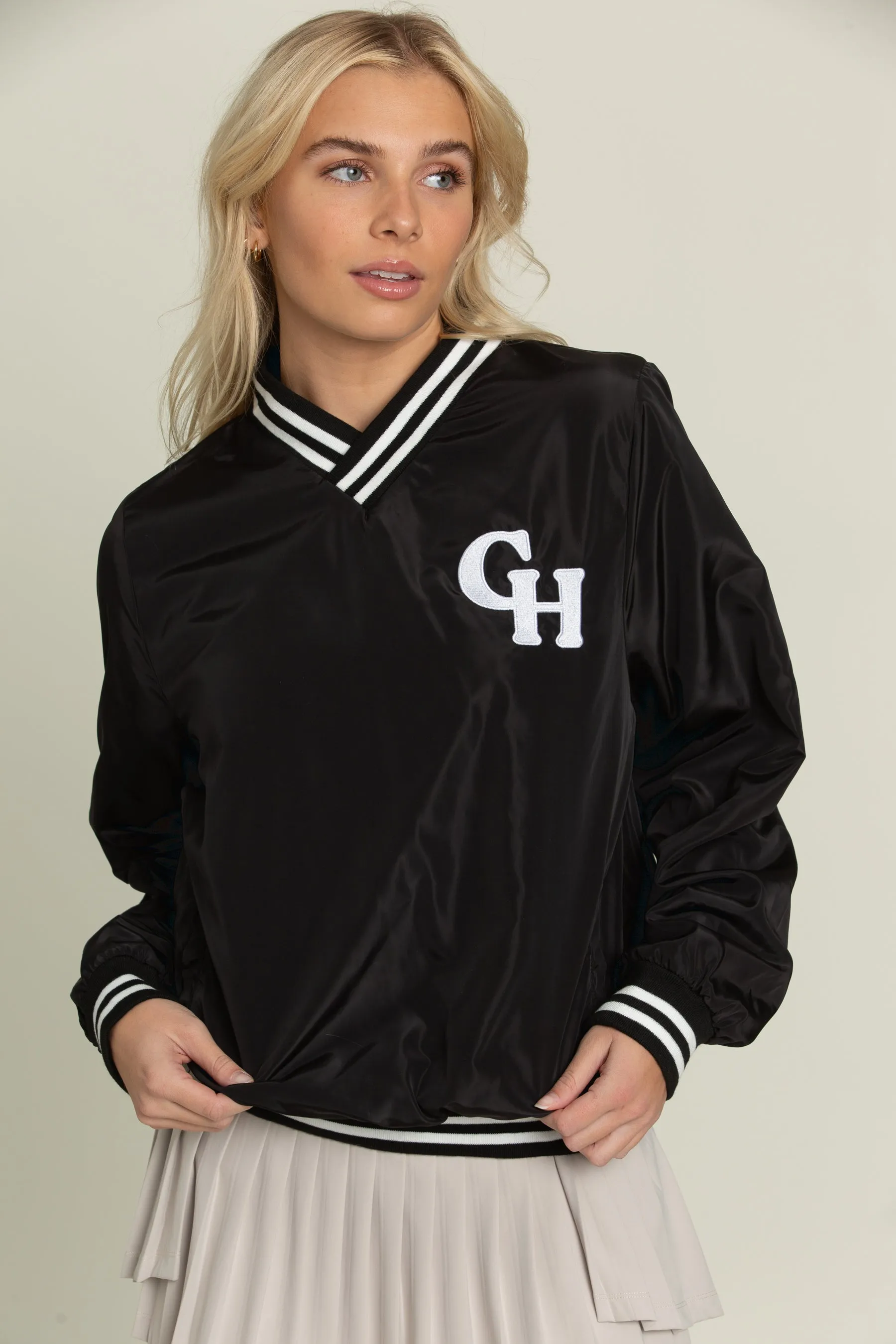 Black GH Baseball V-Neck Pullover sold by Gold Hinge product image thumbnail 4