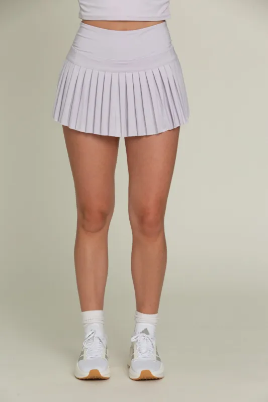 Pale Lavender Pleated Tennis Skirt sold by Gold Hinge