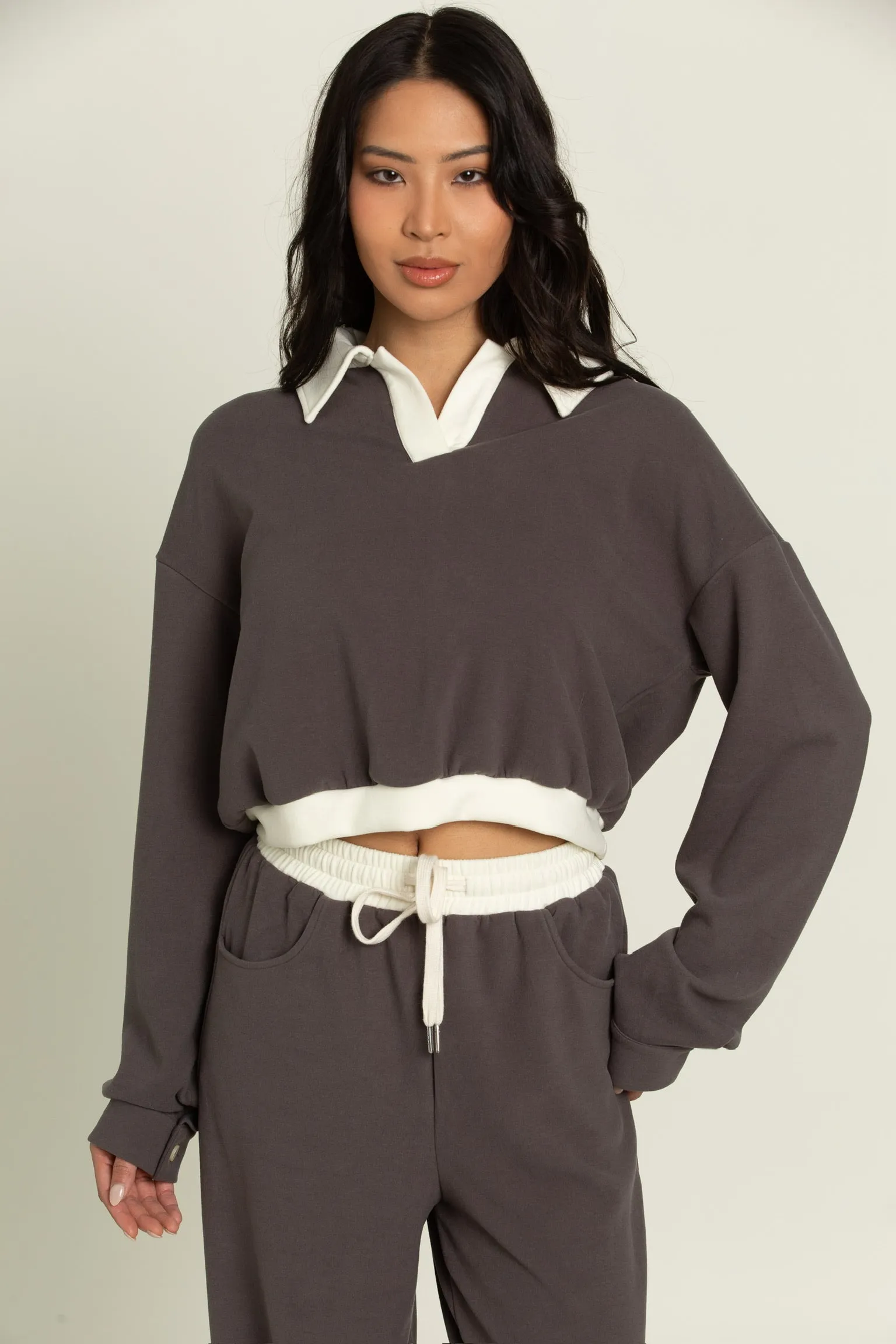 Charcoal Pullover Top sold by Gold Hinge product image thumbnail 4