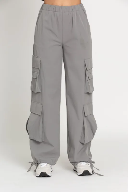 Dusty Grey Parachute Pants sold by Gold Hinge