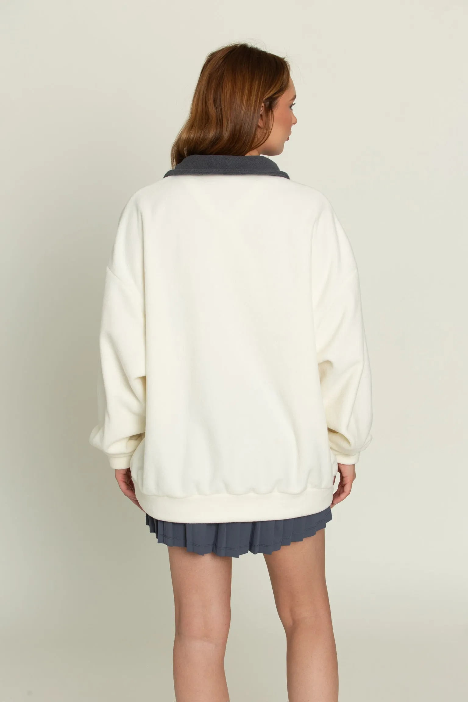 Cream Navy Half-Zip Pullover sold by Gold Hinge product image thumbnail 2