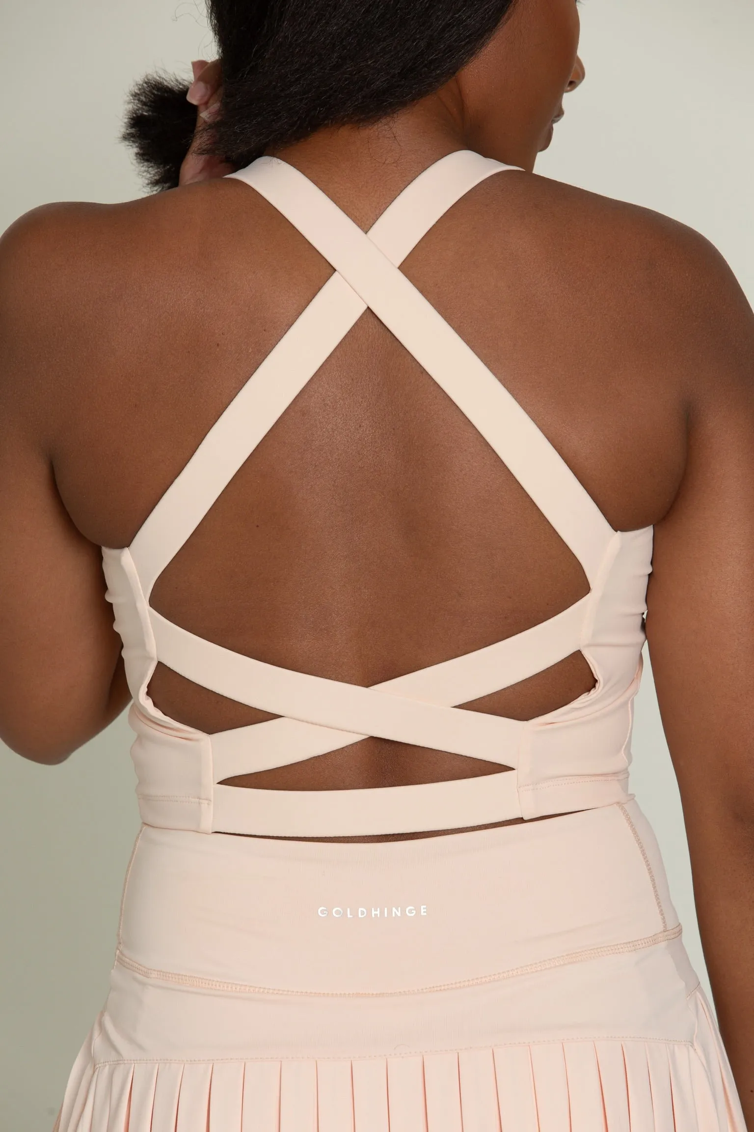 Apricot Criss Cross Back Yoga Tank sold by Gold Hinge product image thumbnail 3
