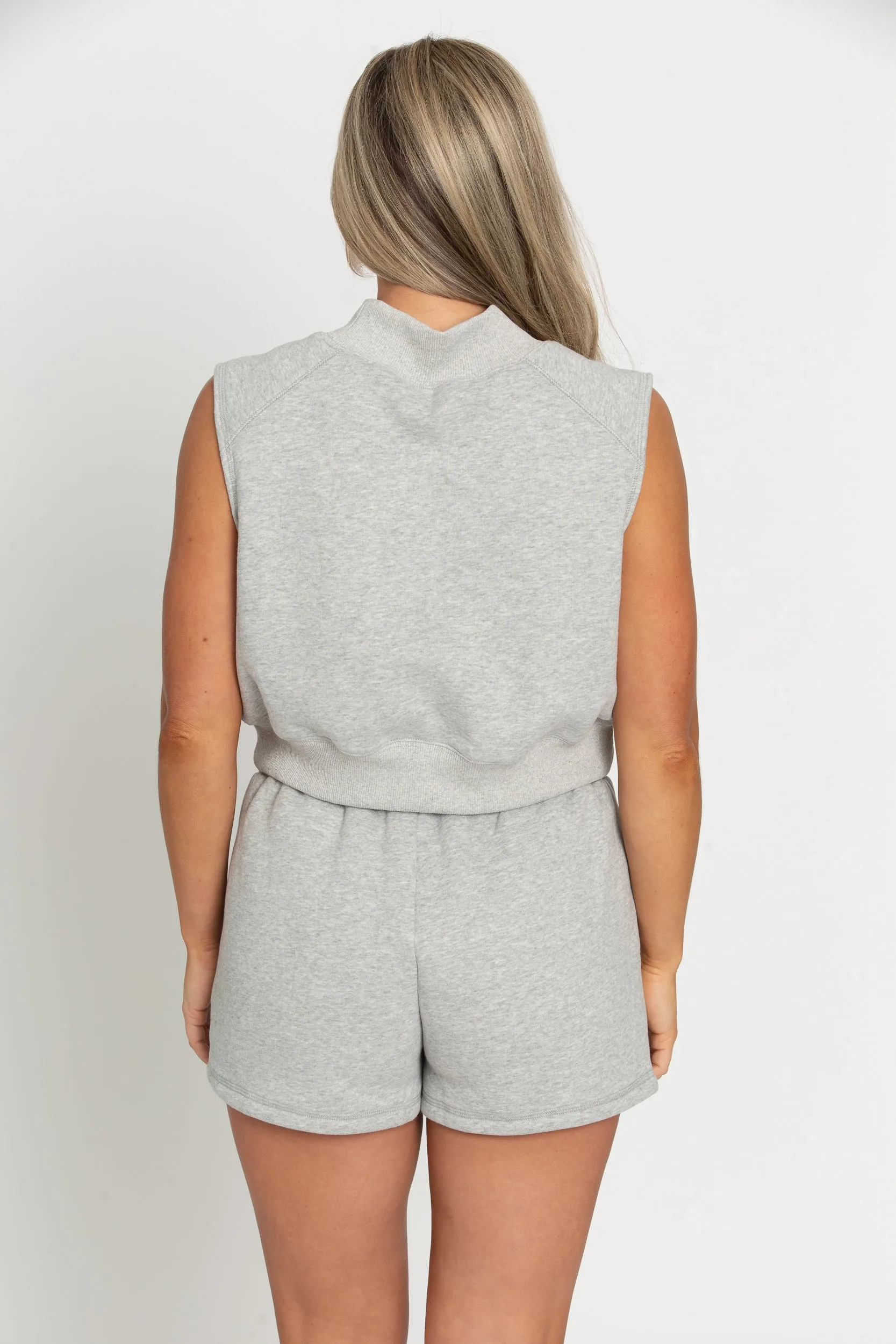 Heather Grey GH Sweat Crop Top sold by Gold Hinge product image thumbnail 3