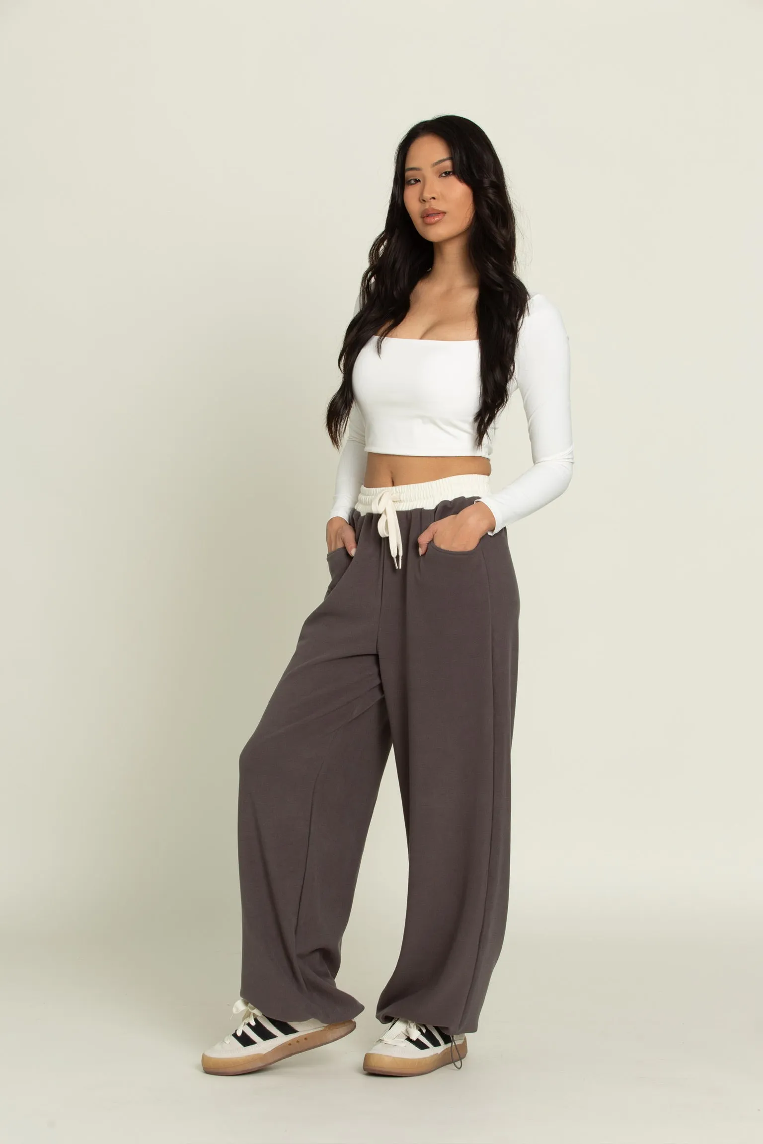 Charcoal Wide Leg Pants sold by Gold Hinge product image thumbnail 4