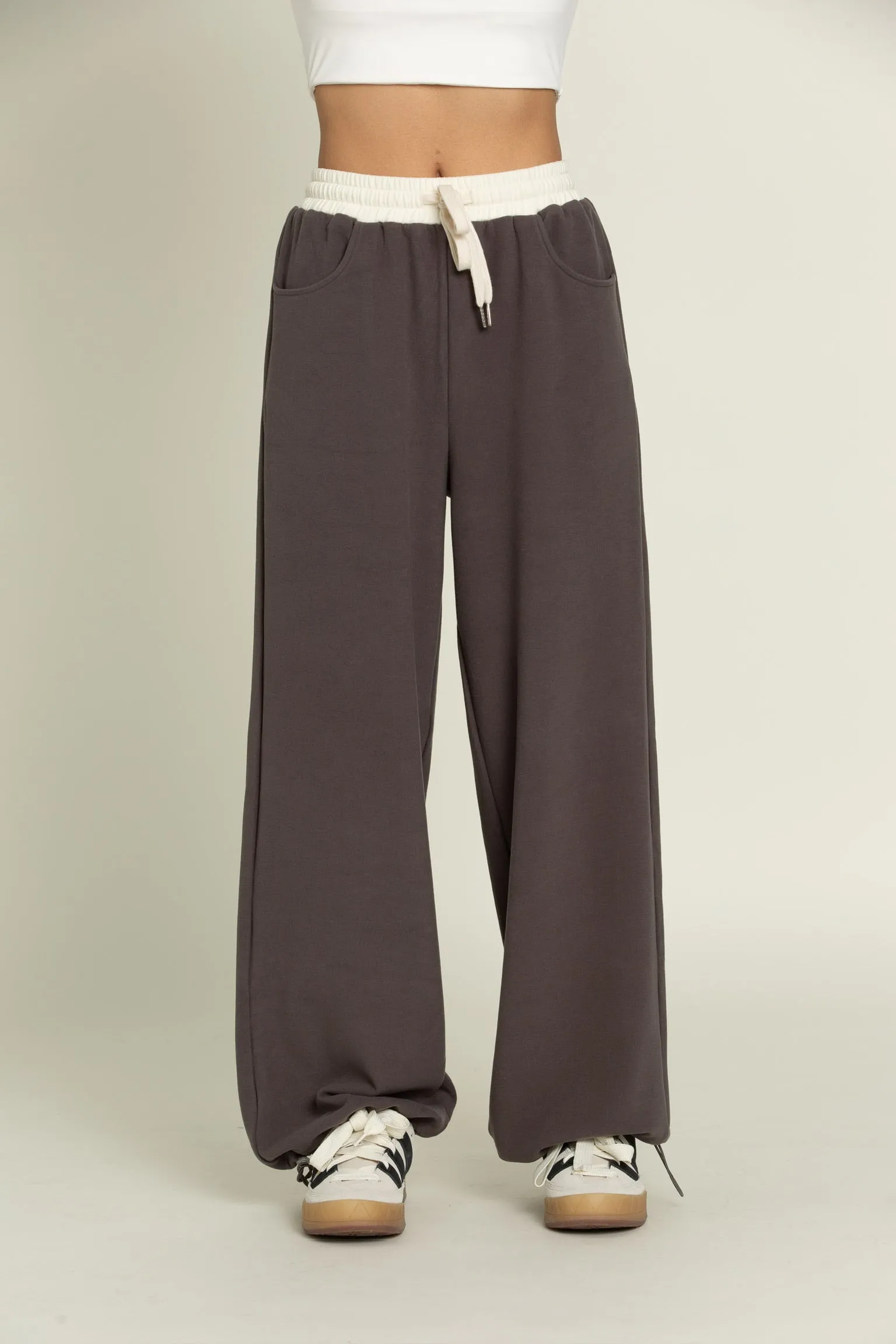 Charcoal Wide Leg Pants sold by Gold Hinge