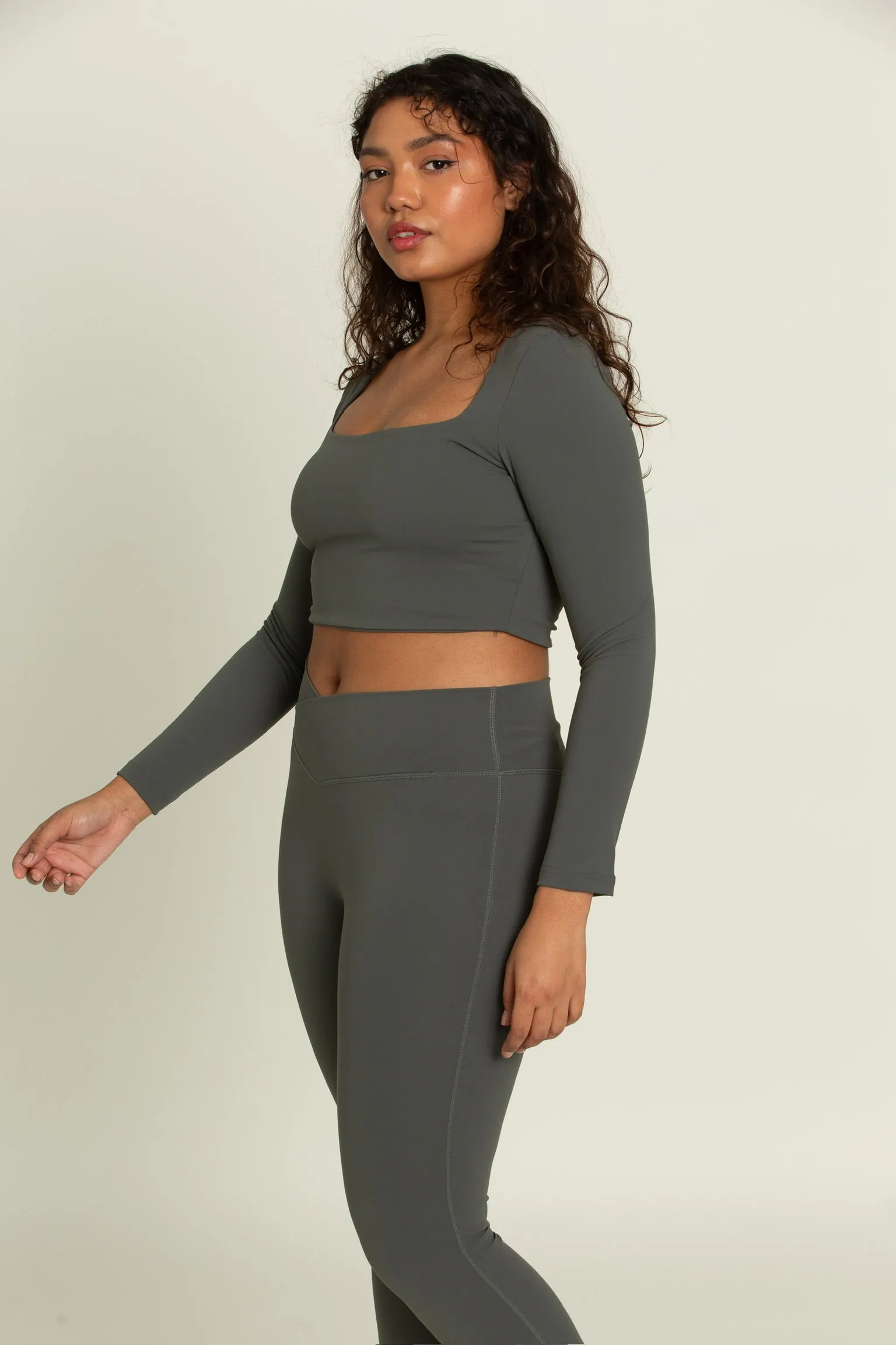 Dull Pine Square Neck Long Sleeve Top sold by Gold Hinge product image thumbnail 3