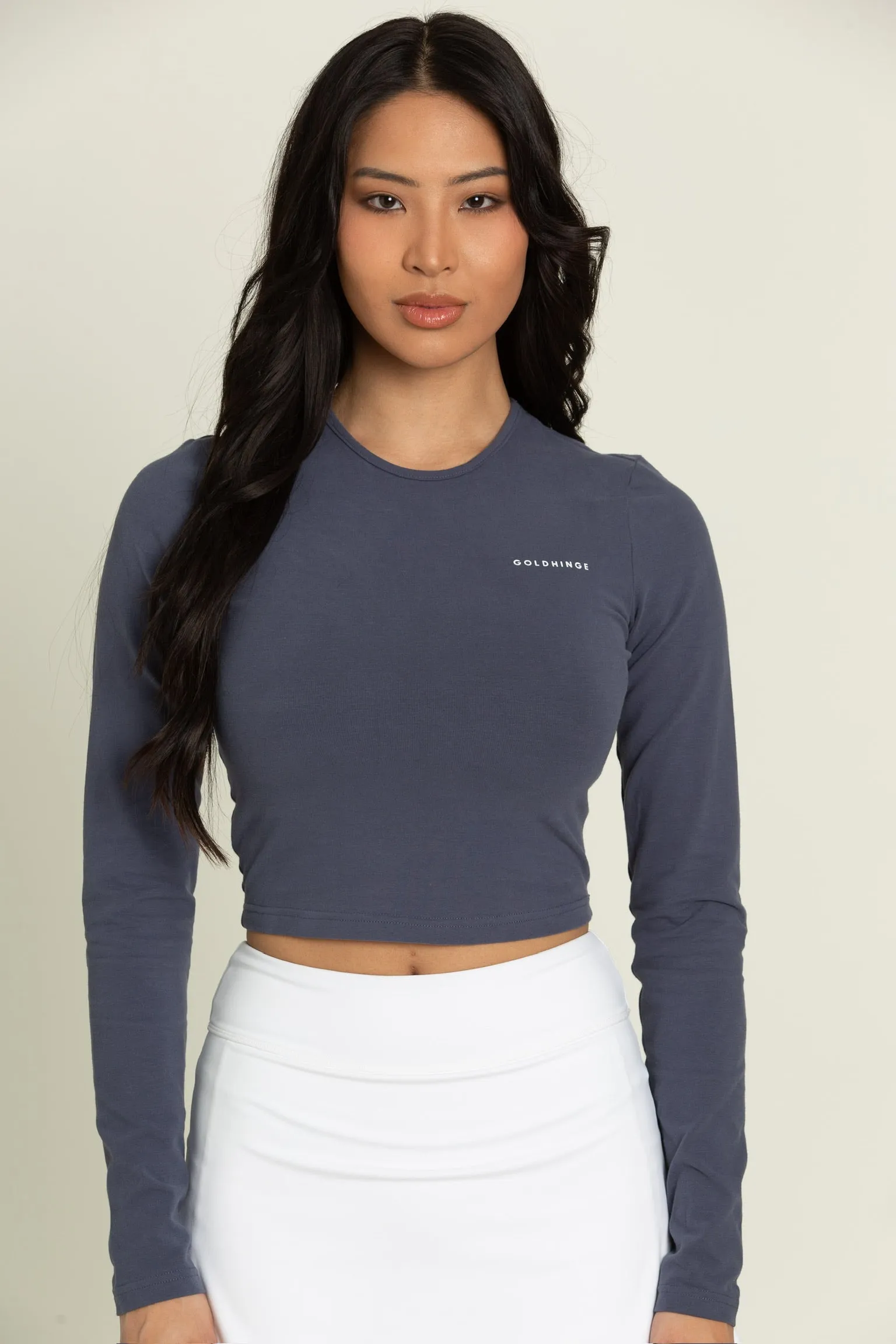 Navy Long Sleeve Softy Tee sold by Gold Hinge