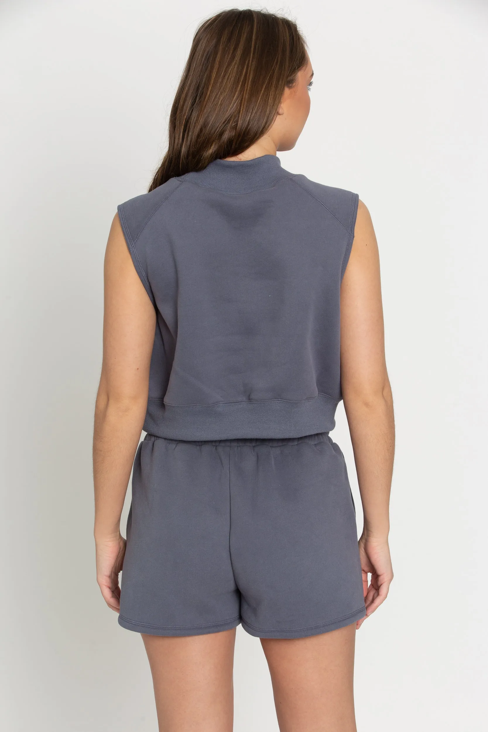 Slate GH Sweat Crop Top sold by Gold Hinge product image thumbnail 3