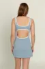 Cloud Blue Open Back Active Dress sold by Gold Hinge