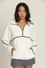 Ivory Minimalistic Half-Zip Pullover sold by Gold Hinge