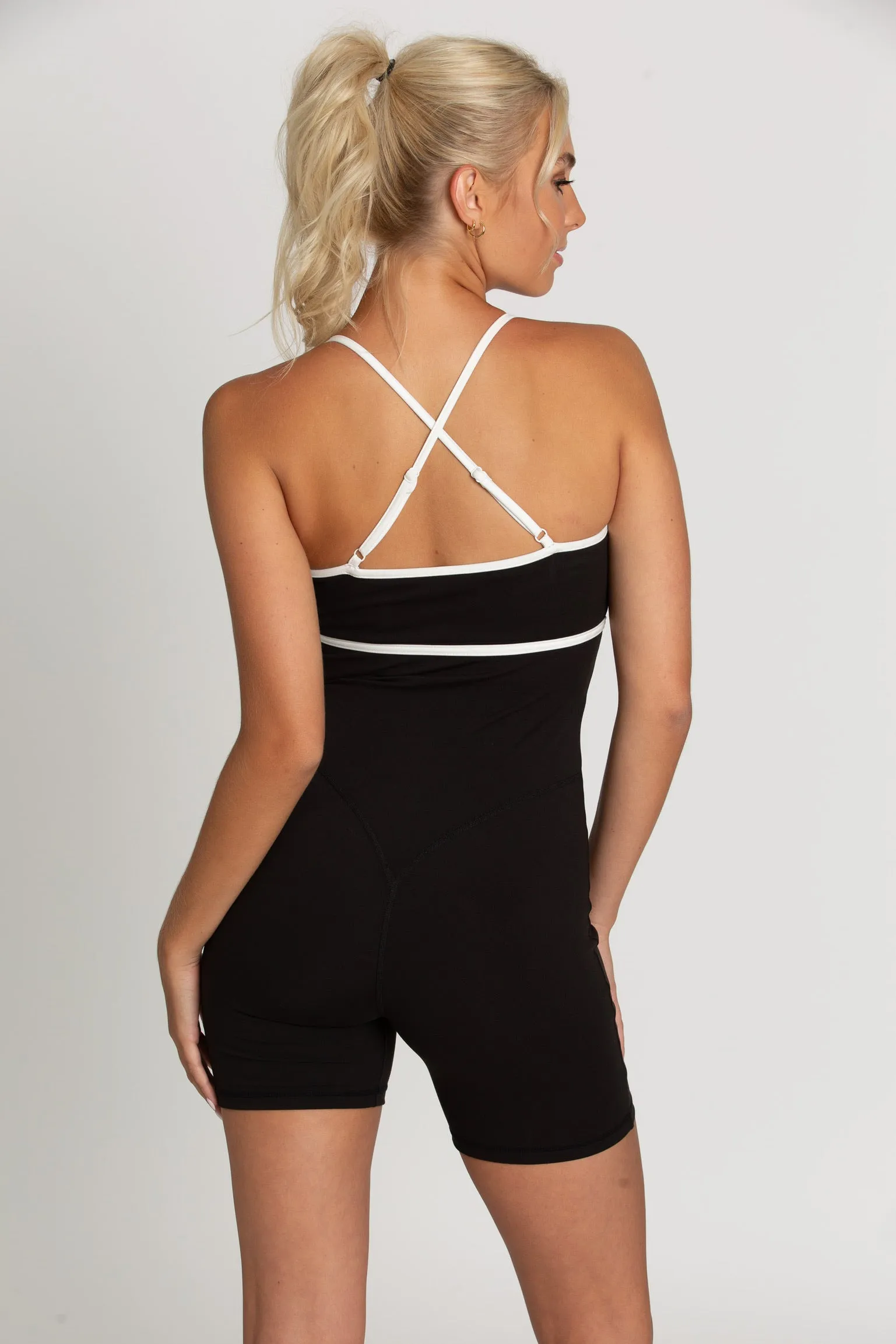 Black White Lined Playsuit sold by Gold Hinge product image thumbnail 2