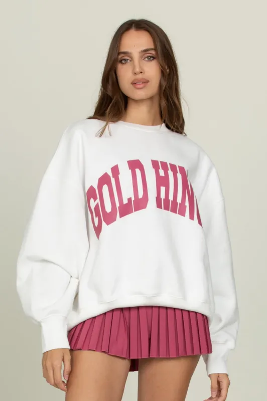 White Raspberry GH Wide Arm Sweatshirt sold by Gold Hinge