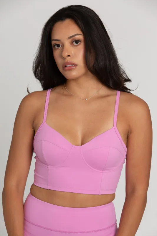 Light Magenta Bustier Sports Bra Top sold by Gold Hinge