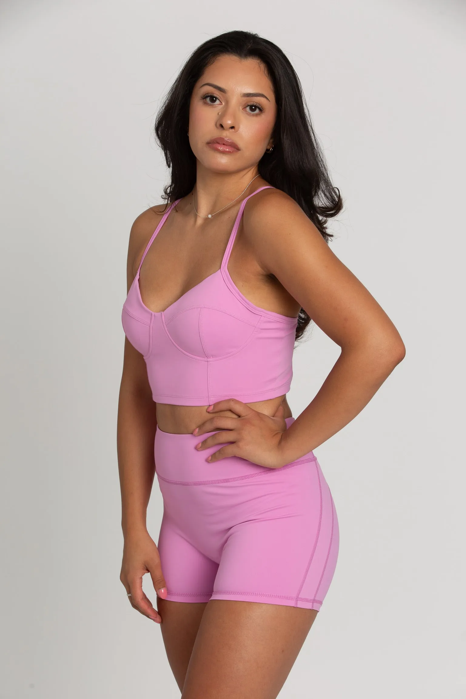 Light Magenta Bustier Sports Bra Top sold by Gold Hinge product image thumbnail 4