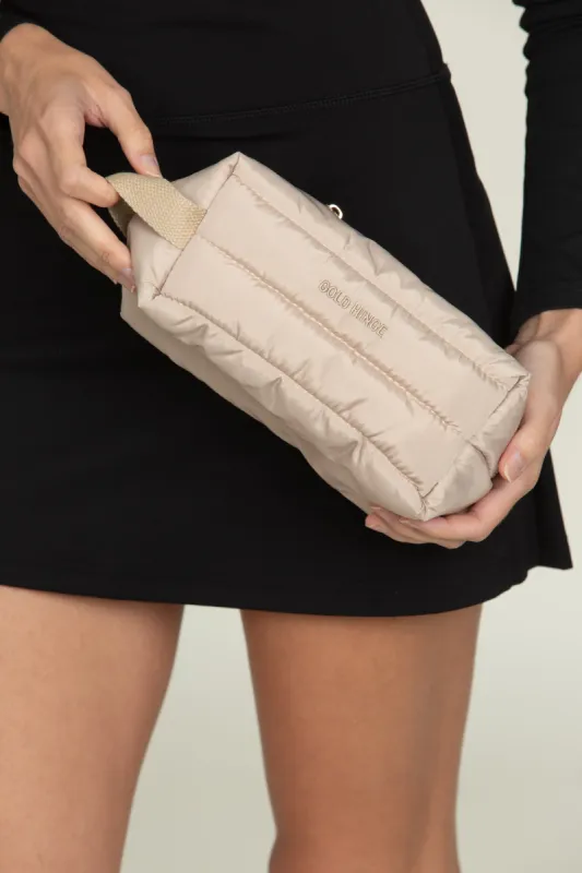 Tan Makeup Pouch sold by Gold Hinge