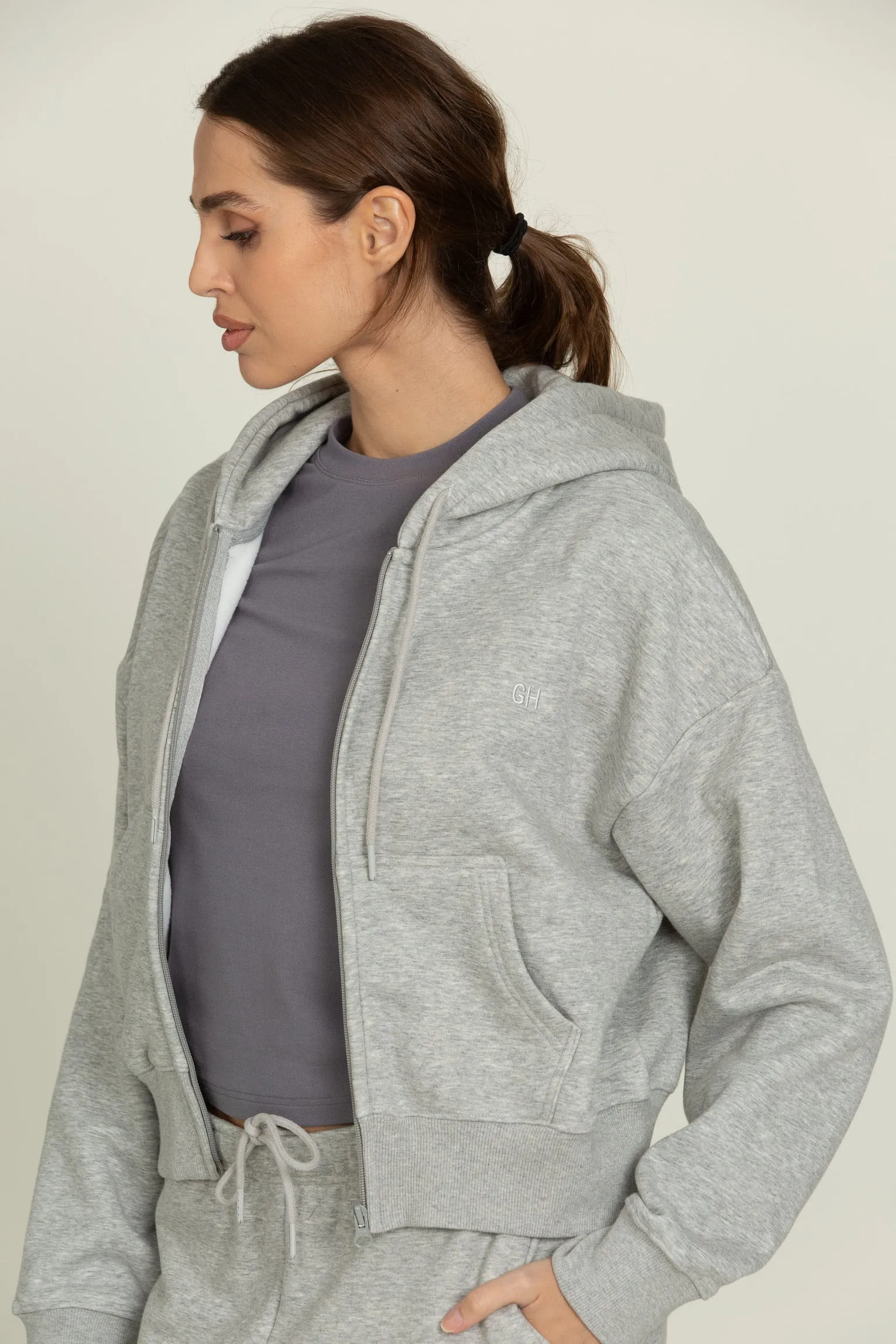 Heather Grey Everyday Full Zip sold by Gold Hinge product image thumbnail 2