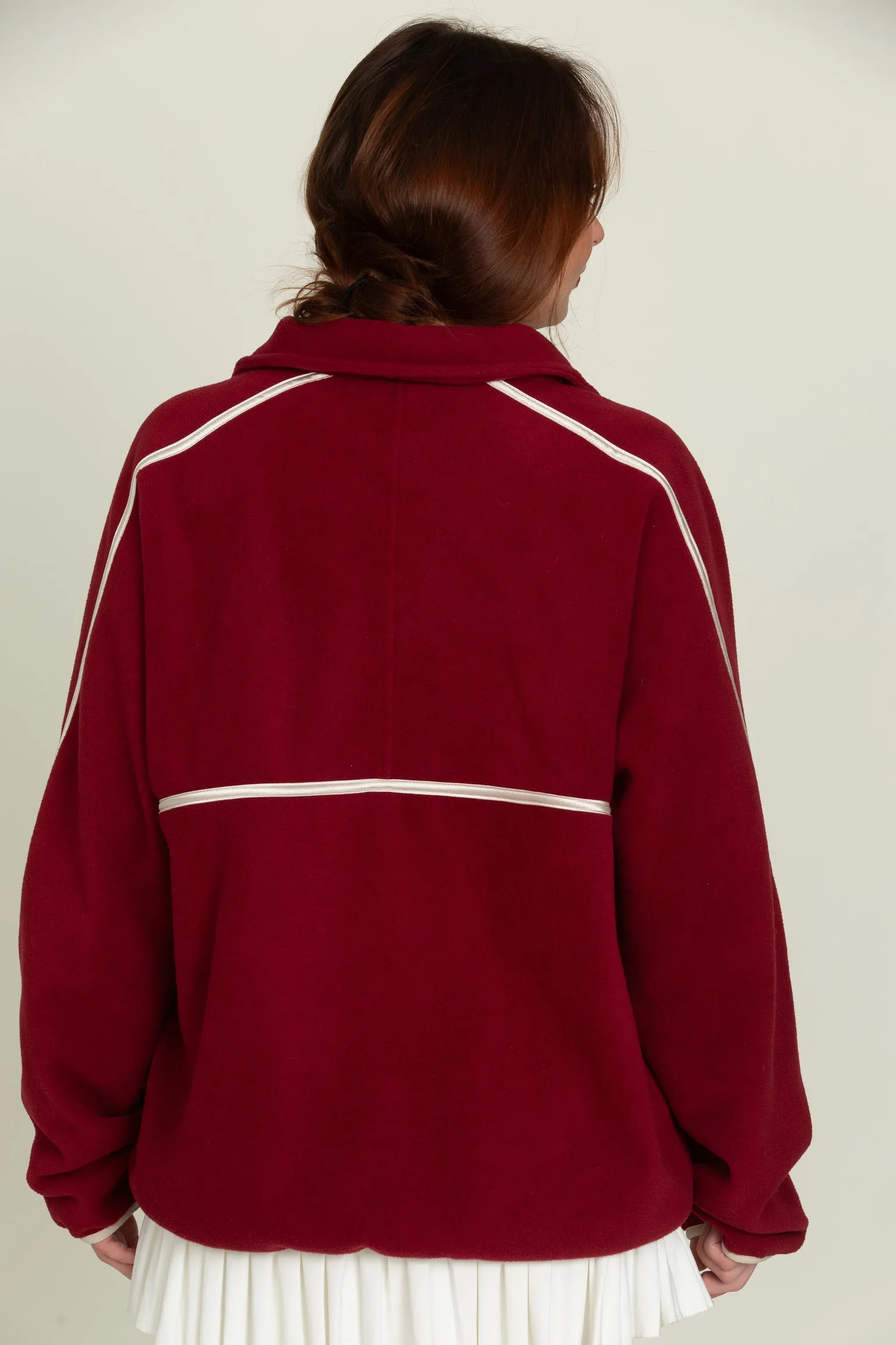 Maroon Minimalistic Half-Zip Pullover sold by Gold Hinge product image thumbnail 3