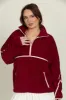 Maroon Minimalistic Half-Zip Pullover sold by Gold Hinge