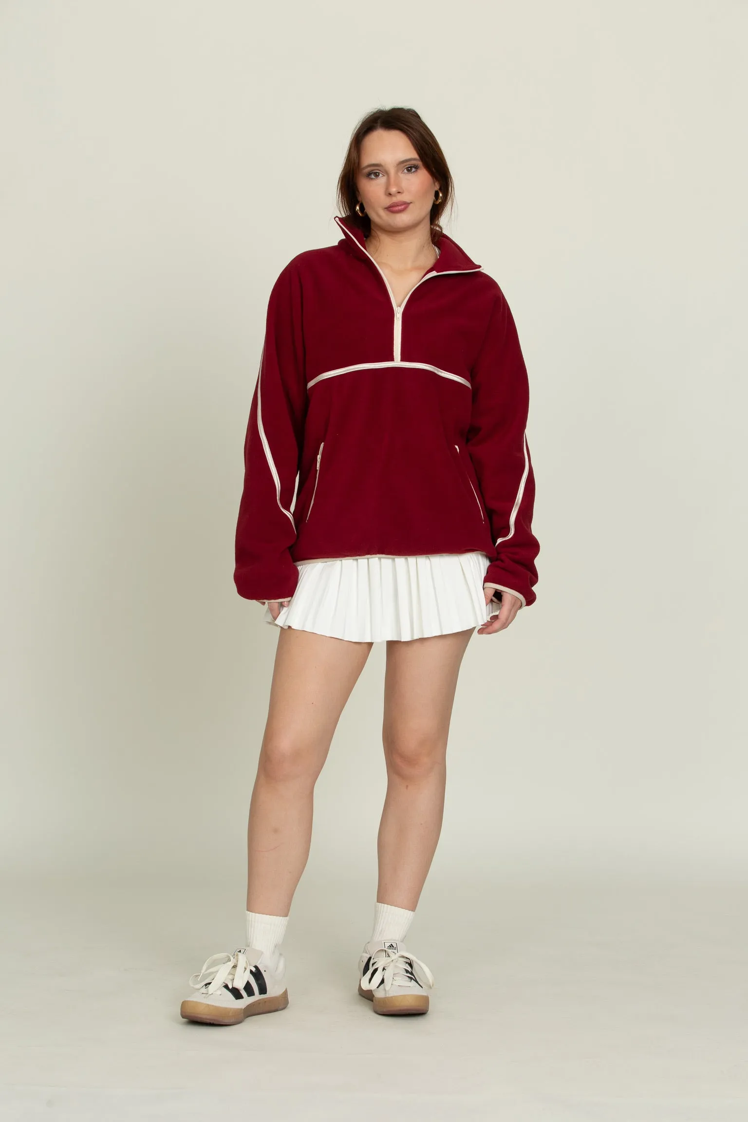 Maroon Minimalistic Half-Zip Pullover sold by Gold Hinge product image thumbnail 5